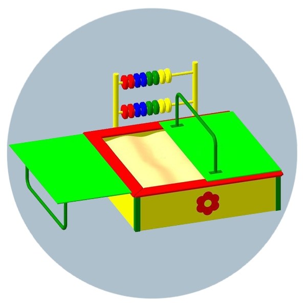 Песочница П-2 с откидными крышками и счетами